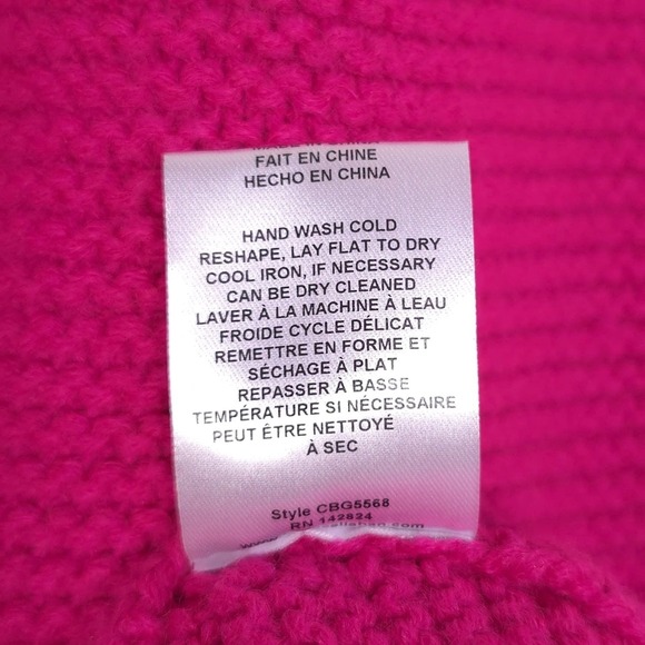 Anthropologie Callahan‎ Size XS Cable Knit Sweater Dress Hot Pink Mini Colorful - Picture 10 of 11
